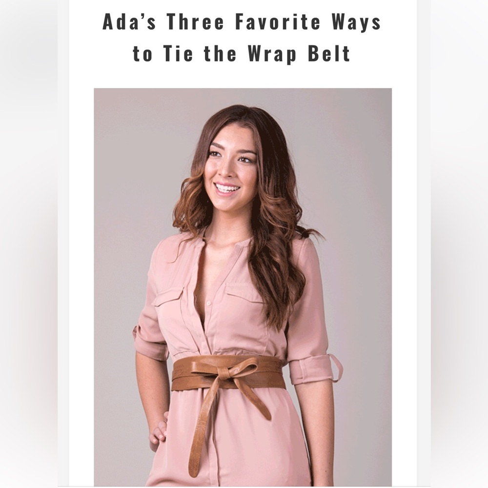 NWT $89 ADA Leather Chia Napa Combo Wrap Belt - Picture 7 of 12